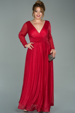 Robe Grande Taille Longue Rouge ABU991