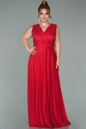 Robe Grande Taille Longue Rouge ABU1625