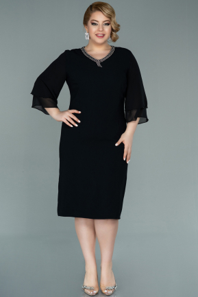 Robe de Soirée Grande Taille Midi Noir ABK1334