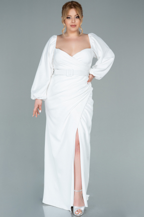 Robe de Soirée Grande Taille Longue Blanc ABU2292
