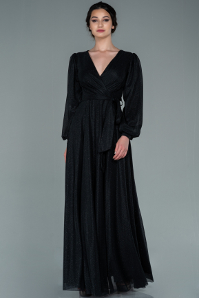 Robe de Soirée Grande Taille Longue Noir ABU2962