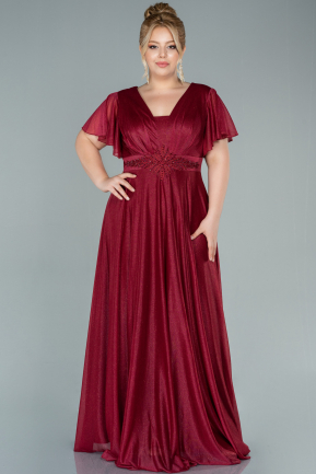 Robe De Soirée Grande Taille Longue Rouge Bordeaux ABU2498