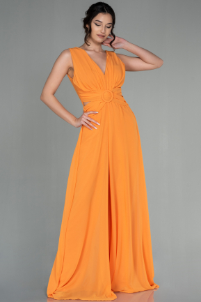 Robe de Cérémonie Mousseline Orange ABT075