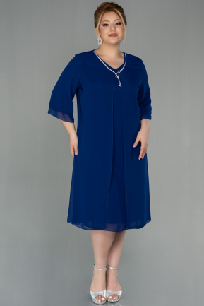 Robe de Soirée Courte Mousseline Bleu Saxe ABK1591