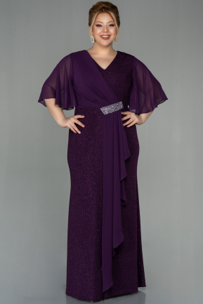 Robe Grande Taille Longue Violet ABU2797