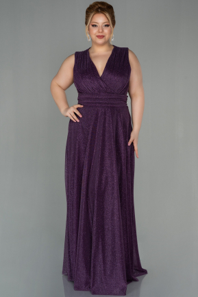 Robe de Soirée Grande Taille Longue Violet ABU1643