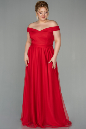 Robe Grande Taille Longue Rouge ABU020