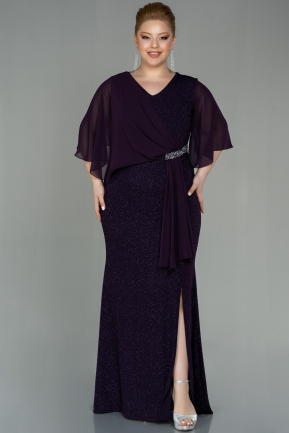Robe de Soirée Grande Taille Longue Violet ABU2979