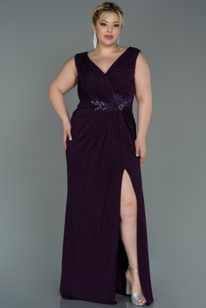 Robe de Soirée Grande Taille Longue Violet ABU3074