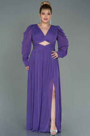 Robe de Soirée Grande Taille Longue Violet ABU3104