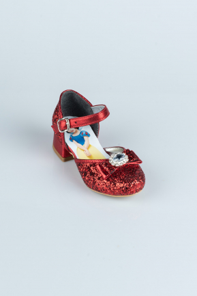 Kırmızı Pamuk Prenses Pullu Kız Çocuk Ayakkabısı HR002