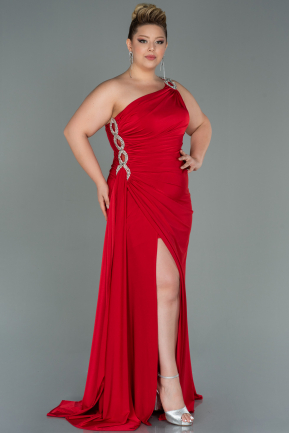 Long Red Plus Size Evening Dress ABU3132