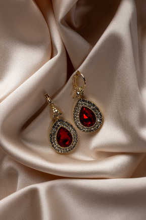 Boucle d'Oreille Or-Rouge UK527