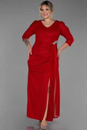 Robe Grande Taille Longue Rouge ABU3279