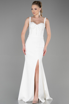 Robe de Soirée Longue Blanc ABU3345