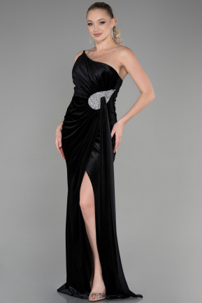Long Black Velvet Evening Dress ABU2626