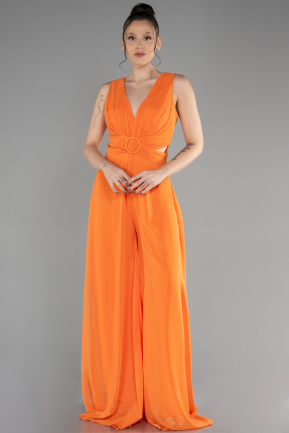 Robe de Cérémonie Mousseline Orange ABT075