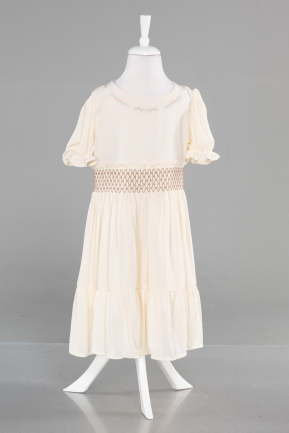Robe de Soirée Enfants Midi Blanc ABK1948