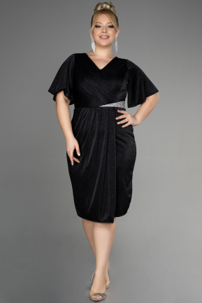 Robe De Invitation Grande Taille Midi Noir ABK1942