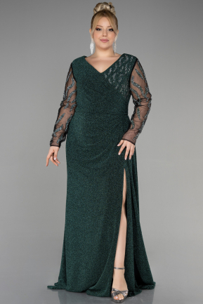 Emerald Green Long Plus Size Evening Dress ABU3440