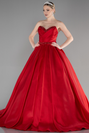 Designer Abendkleid Lang Rot ABU3596