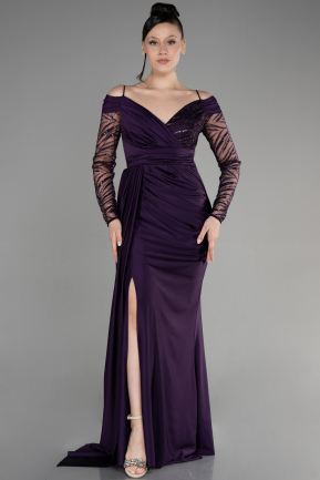 Long Dark Purple Evening Dress ABU3656