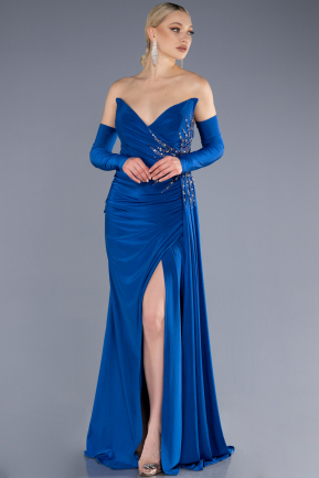 Long Sax Blue Evening Dress ABU3679