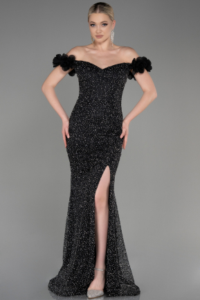 Long Black Mermaid Prom Dress ABU3776