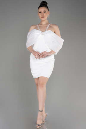 Robe de Cérémonie Courte Blanc ABK2020