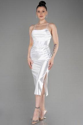 Midi White Party Dress ABK2019
