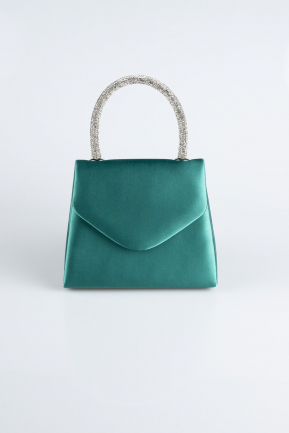 Green Satin Box Bag V436