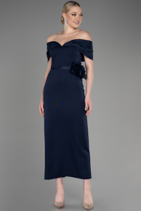 Midi Navy Blue Evening Dress ABK2014