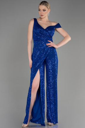 Sax Blue Long Party Evening Dress Jumpsuit ABT114