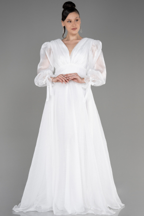 White Long Evening Dress ABU1951