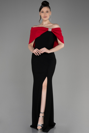 Black-Red Long Evening Dress ABU3775