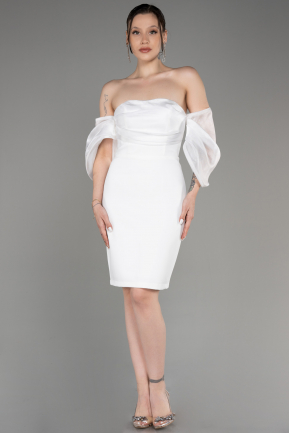 White Strapless Short After Party Dress ABK2047