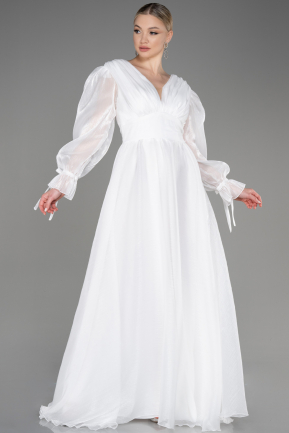 Robe De Soirée Longue Blanc ABU2239
