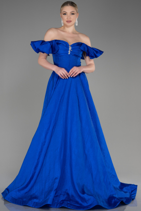 Robe de Soirée Longue Bleu Saxe ABU3884