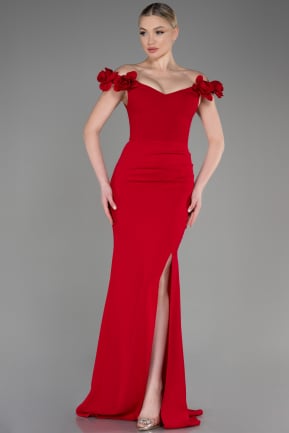 Abendkleid im Meerjungfrau-Stil Lang Rot ABU3891