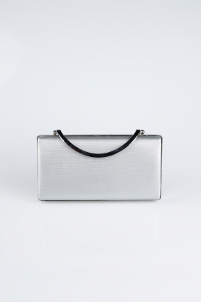 Sac de Boîte Cuir dentelé Argent V258