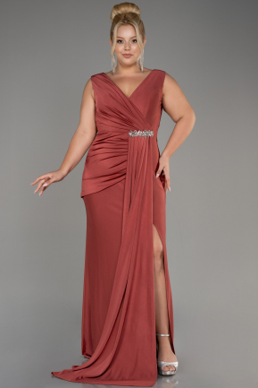 Robe Grande Taille Longue Marron clair ABU3737