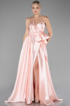 Robe De Soirée Satin Longue Poudre ABU3674