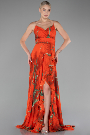 Robe de Soirée Longue Orange ABU4070