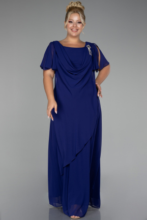 Robe de Soirée Grande Taille Longue Mousseline Violet ABU4097