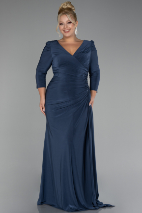 Robe de Soirée Grande Taille Longue Anthracite ABU4104