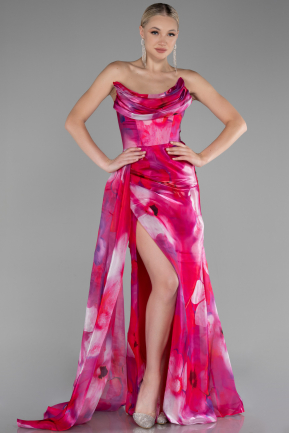 Robe de Soirée Longue Fushia ABU4169