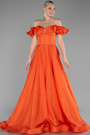 Robe De Soirée Longue Orange ABU3884