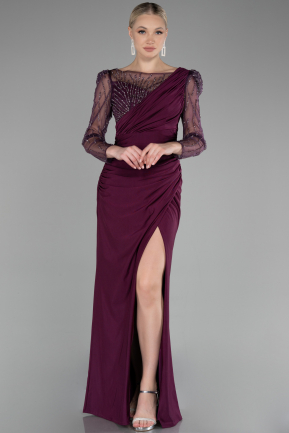 Robe De Soirée Longue Couleur Cerise ABU4117