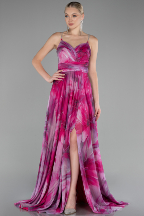 Robe de Soirée Longue Fushia ABU4184