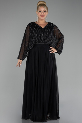 Robe Grande Taille Longue Noir ABU4192